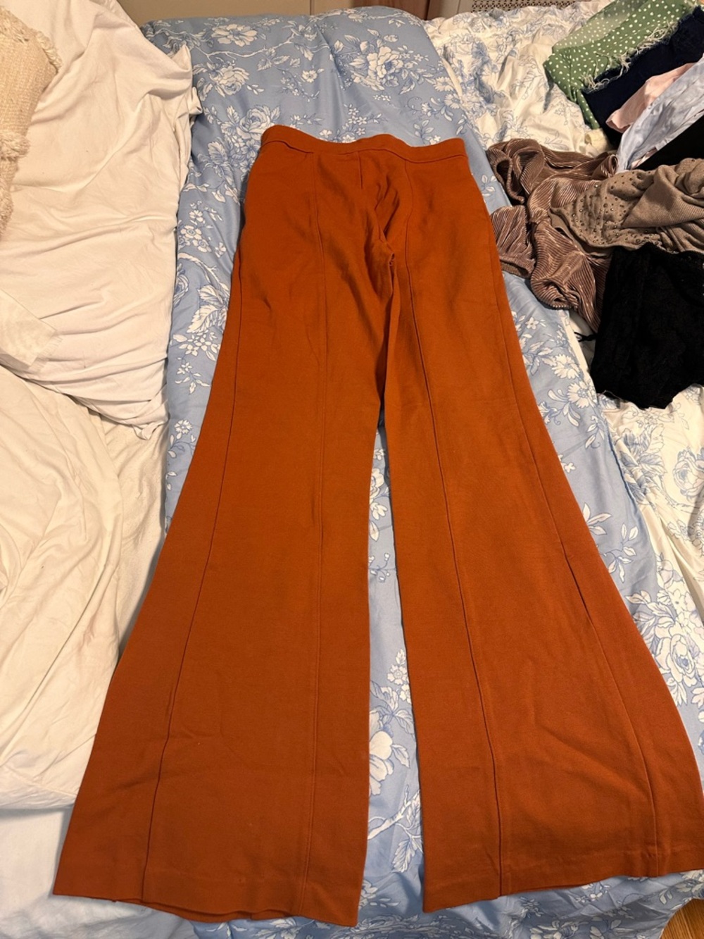 a new day Rust Orange High-Rise Trousers with Front Seams